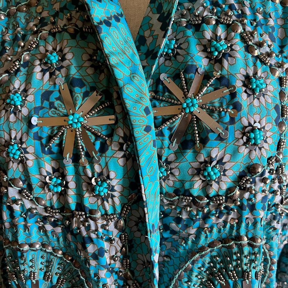 Blue Patterned Women's Top - Picture 5 of 12